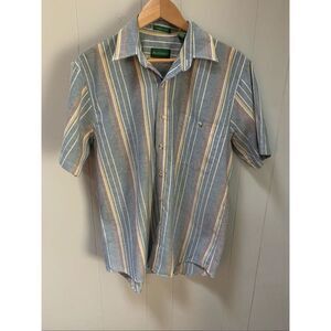 Manhattan Mens Short Sleeve Casual Button Down Shirt Medium